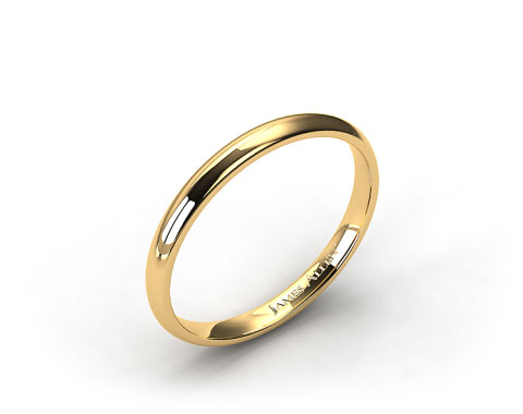 14k Yellow Gold 2mm Comfort Fit Wedding Band